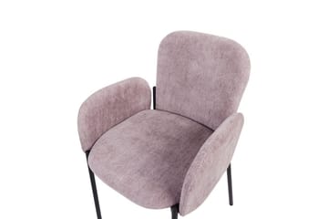 Set med 2 matstolar Albee - Rosa, Svart - Möbler - Vardagsrum - Stolar & sittmöbler - Karmstolar