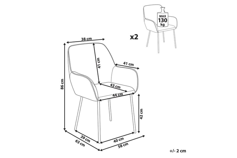 Set med 2 matstolar Alden - Beige, svart - Möbler - Vardagsrum - Stolar & sittmöbler - Karmstolar