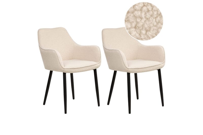 Set med 2 matstolar Alden, Beige, svart