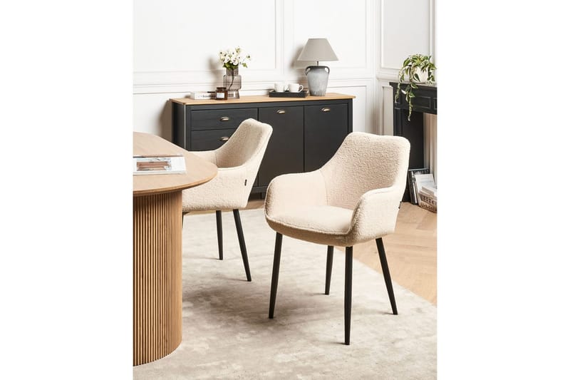 Set med 2 matstolar Alden - Beige, svart - Möbler - Vardagsrum - Stolar & sittmöbler - Karmstolar