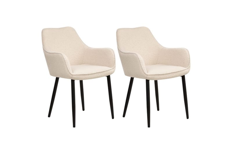 Set med 2 matstolar Alden - Beige, svart - Möbler - Vardagsrum - Stolar & sittmöbler - Karmstolar