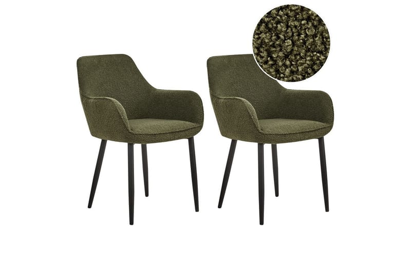 Set med 2 matstolar Alden - Grön, Svart - Möbler - Vardagsrum - Stolar & sittmöbler - Karmstolar