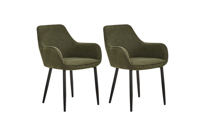 Set med 2 matstolar Alden - Grön, Svart - Möbler - Vardagsrum - Stolar & sittmöbler - Karmstolar