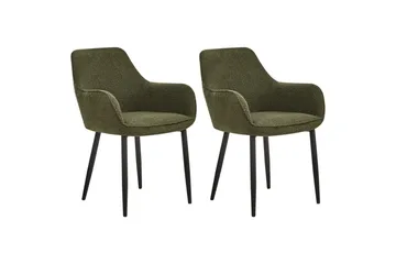 Set med 2 matstolar Alden - Grön, Svart - Möbler - Vardagsrum - Stolar & sittmöbler - Karmstolar