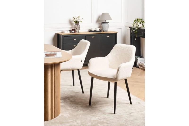 Set med 2 matstolar Alden - Vit, Svart - Möbler - Vardagsrum - Stolar & sittmöbler - Karmstolar