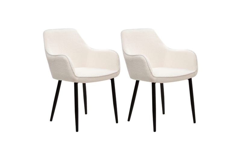 Set med 2 matstolar Alden - Vit, Svart - Möbler - Vardagsrum - Stolar & sittmöbler - Karmstolar