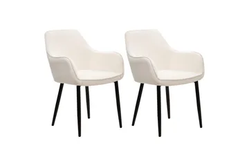 Set med 2 matstolar Alden - Vit, Svart - Möbler - Vardagsrum - Stolar & sittmöbler - Karmstolar