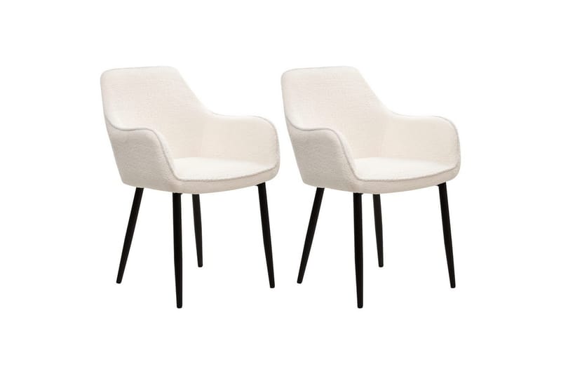 Set med 2 matstolar Alden - Vit, Svart - Möbler - Vardagsrum - Stolar & sittmöbler - Karmstolar
