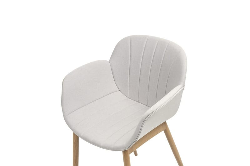 Set med 2 matstolar Alice - Grå, ljust trä - Möbler - Vardagsrum - Stolar & sittmöbler - Karmstolar