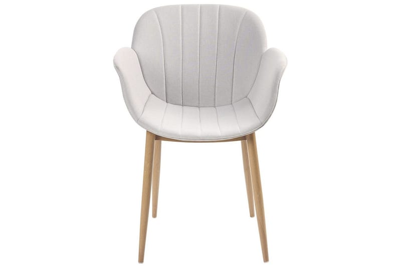 Set med 2 matstolar Alice - Grå, ljust trä - Möbler - Vardagsrum - Stolar & sittmöbler - Karmstolar
