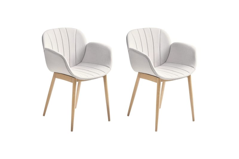 Set med 2 matstolar Alice, Grå, ljust trä