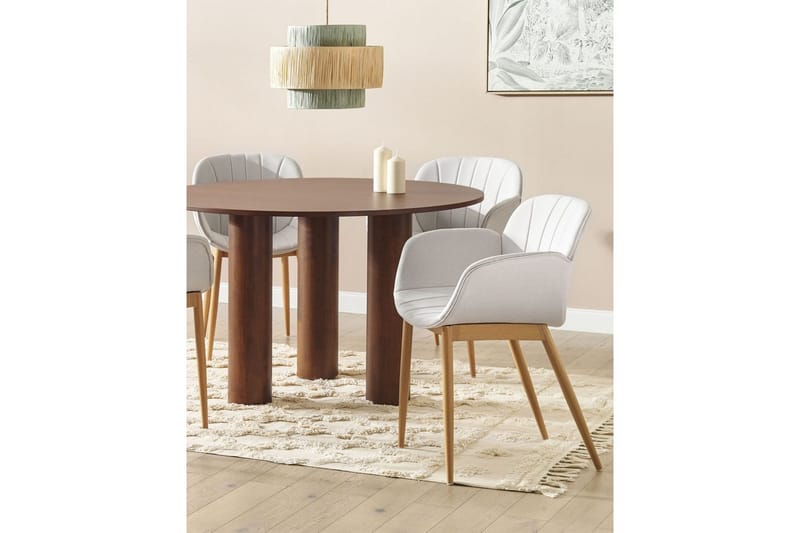 Set med 2 matstolar Alice - Grå, ljust trä - Möbler - Vardagsrum - Stolar & sittmöbler - Karmstolar