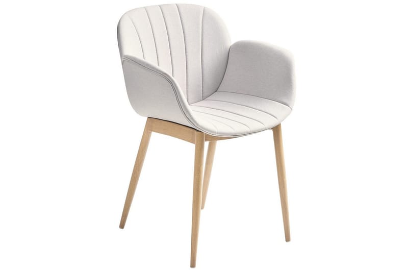 Set med 2 matstolar Alice - Grå, ljust trä - Möbler - Vardagsrum - Stolar & sittmöbler - Karmstolar