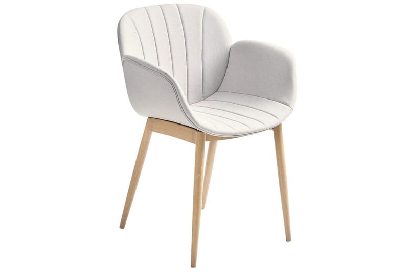Set med 2 matstolar Alice - Grå, ljust trä - Möbler - Vardagsrum - Stolar & sittmöbler - Karmstolar