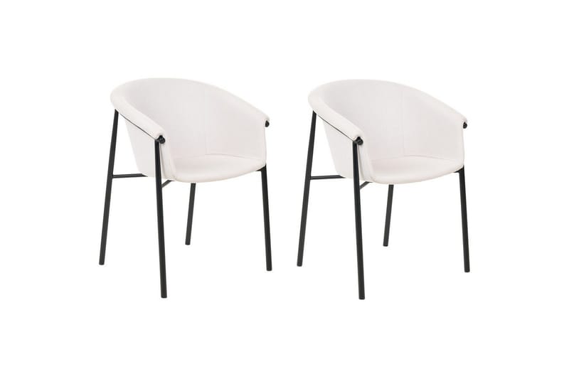 Set med 2 matstolar Ames, Beige, svart