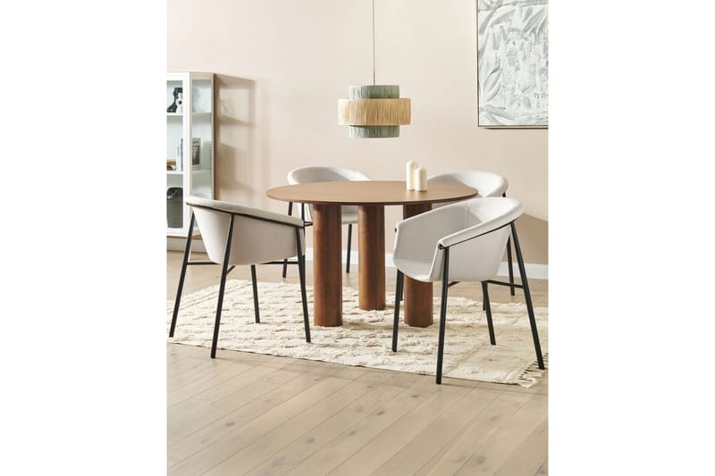 Set med 2 matstolar Ames - Beige, svart - Möbler - Vardagsrum - Stolar & sittmöbler - Karmstolar