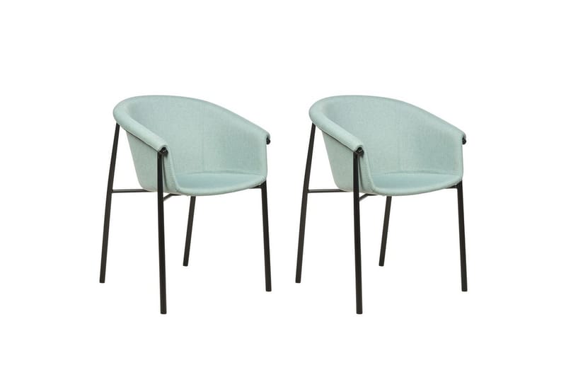 Set med 2 matstolar Ames - Grön, Svart - Möbler - Vardagsrum - Stolar & sittmöbler - Karmstolar