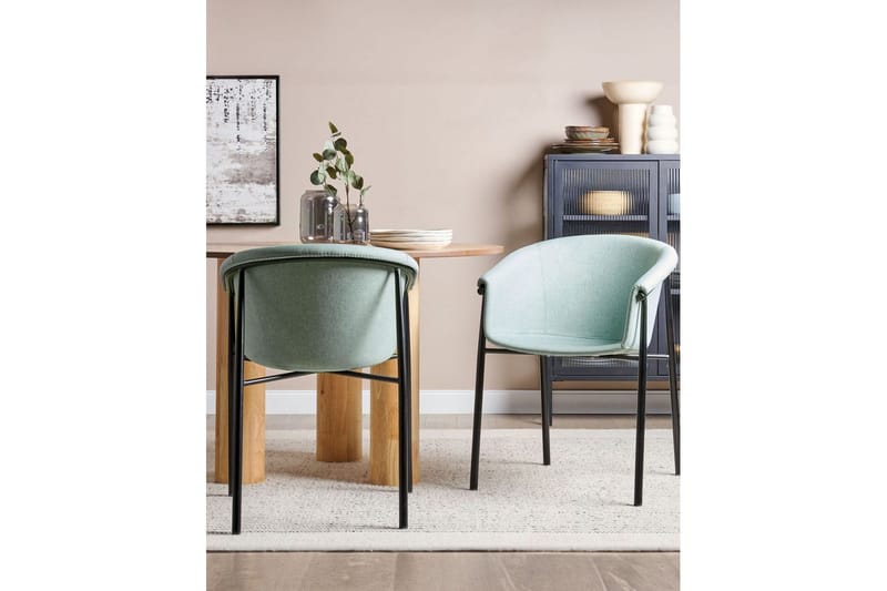 Set med 2 matstolar Ames - Grön, Svart - Möbler - Vardagsrum - Stolar & sittmöbler - Karmstolar