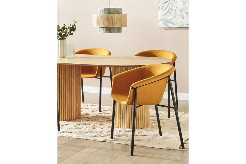 Set med 2 matstolar Ames - Orange, svart - Möbler - Vardagsrum - Stolar & sittmöbler - Karmstolar