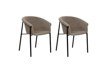 Set med 2 matstolar Ames - Taupe, svart - Möbler - Vardagsrum - Stolar & sittmöbler - Karmstolar
