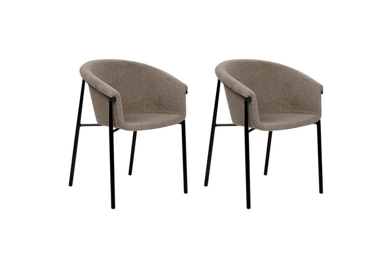 Set med 2 matstolar Ames - Taupe, svart - Möbler - Vardagsrum - Stolar & sittmöbler - Karmstolar