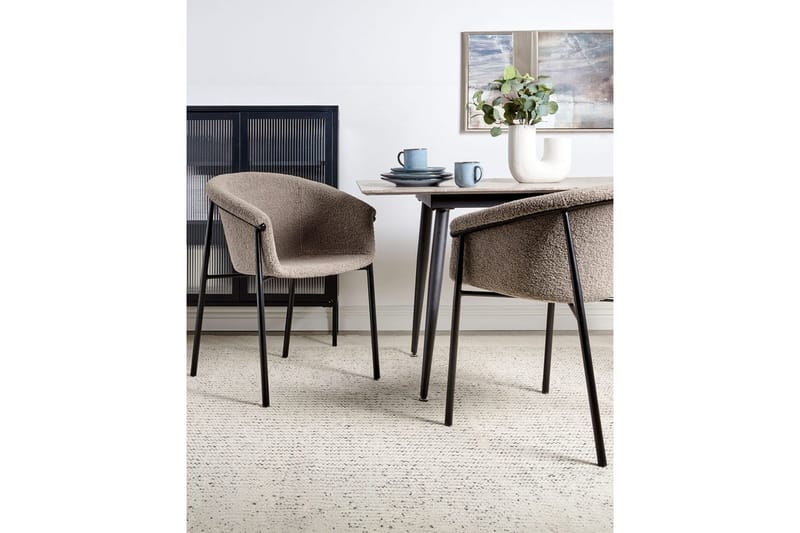 Set med 2 matstolar Ames - Taupe, svart - Möbler - Vardagsrum - Stolar & sittmöbler - Karmstolar