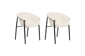 Set med 2 matstolar Ames - Vit, Svart - Möbler - Vardagsrum - Stolar & sittmöbler - Karmstolar