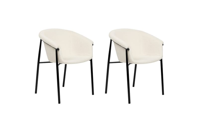 Set med 2 matstolar Ames - Vit, Svart - Möbler - Vardagsrum - Stolar & sittmöbler - Karmstolar