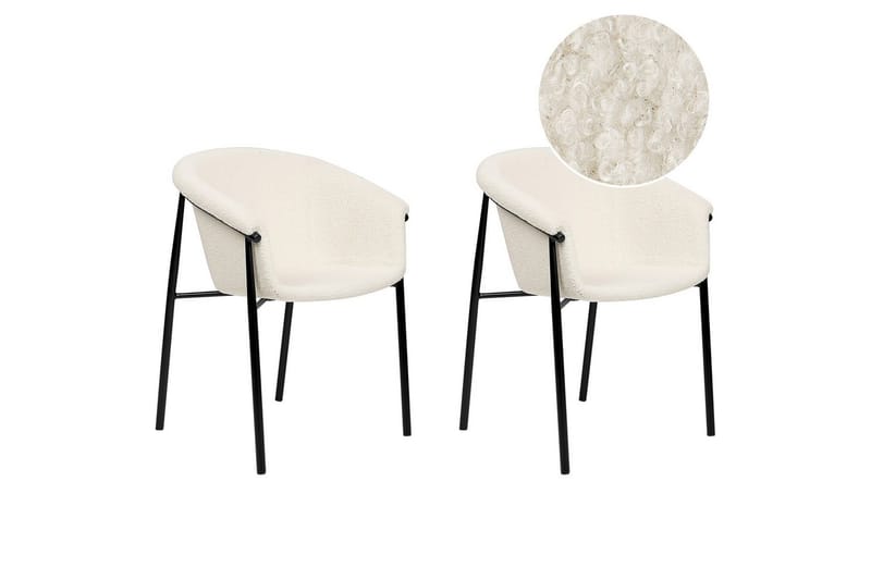 Set med 2 matstolar Ames - Vit, Svart - Möbler - Vardagsrum - Stolar & sittmöbler - Karmstolar