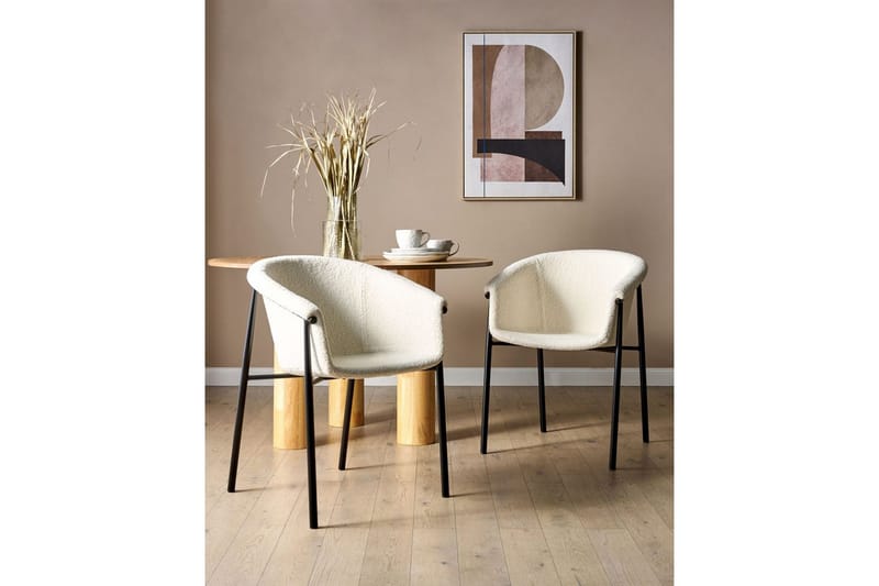 Set med 2 matstolar Ames - Vit, Svart - Möbler - Vardagsrum - Stolar & sittmöbler - Karmstolar