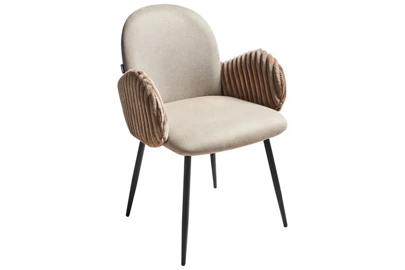 Set med 2 matstolar Amity - Beige, svart, brun - Möbler - Vardagsrum - Stolar & sittmöbler - Karmstolar