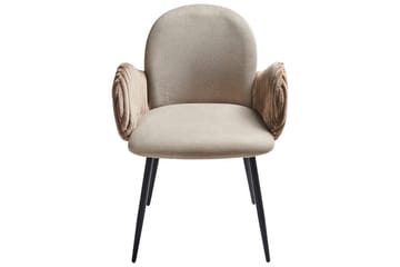 Set med 2 matstolar Amity - Beige, svart, brun - Möbler - Vardagsrum - Stolar & sittmöbler - Karmstolar
