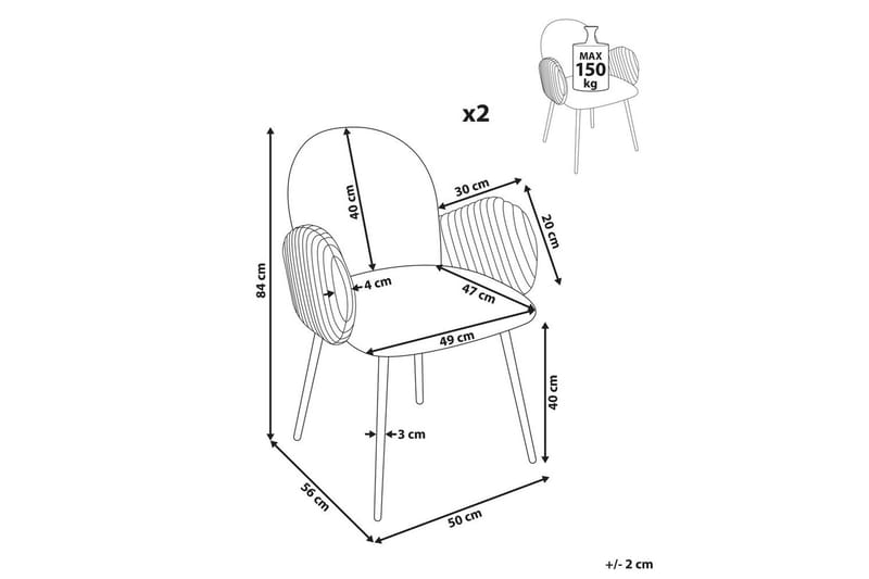 Set med 2 matstolar Amity - Grön, Svart - Möbler - Vardagsrum - Stolar & sittmöbler - Karmstolar