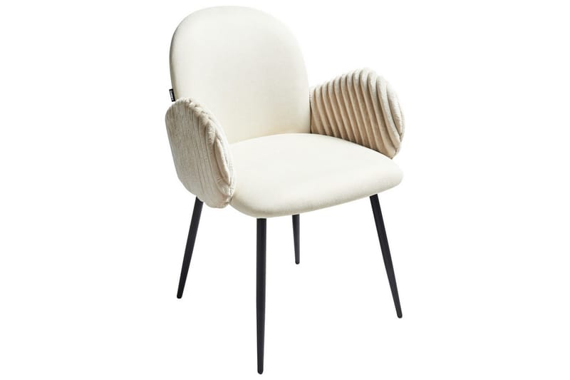 Set med 2 matstolar Amity - Ljusbeige, svart - Möbler - Vardagsrum - Stolar & sittmöbler - Karmstolar