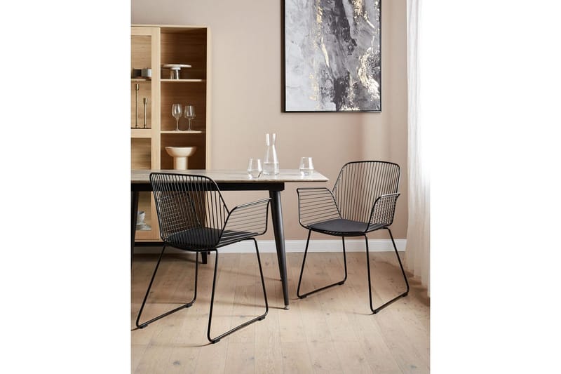 Set med 2 matstolar Appleton - Svart - Möbler - Vardagsrum - Stolar & sittmöbler - Karmstolar