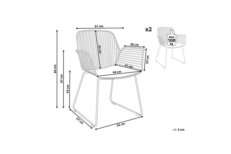 Set med 2 matstolar Appleton - Svart - Möbler - Vardagsrum - Stolar & sittmöbler - Karmstolar