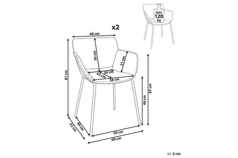 Set med 2 matstolar Axtel - Grön, Svart - Möbler - Vardagsrum - Stolar & sittmöbler - Karmstolar