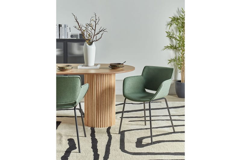 Set med 2 matstolar Axtel - Grön, Svart - Möbler - Vardagsrum - Stolar & sittmöbler - Karmstolar
