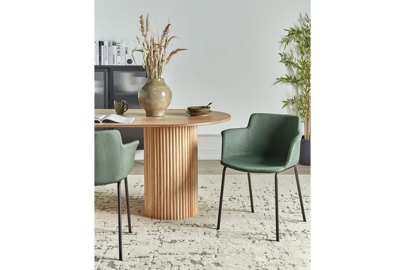 Set med 2 matstolar Belfield - Grön, Svart - Möbler - Vardagsrum - Stolar & sittmöbler - Karmstolar