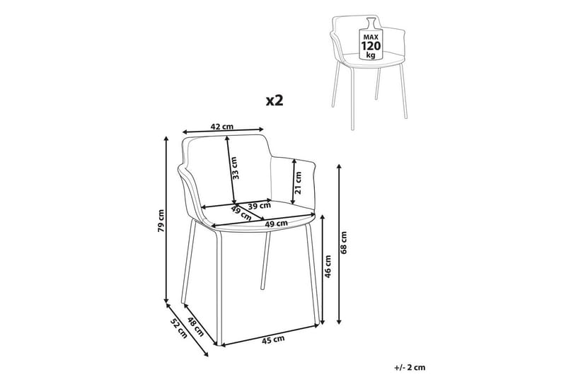Set med 2 matstolar Belfield - Grön, Svart - Möbler - Vardagsrum - Stolar & sittmöbler - Karmstolar