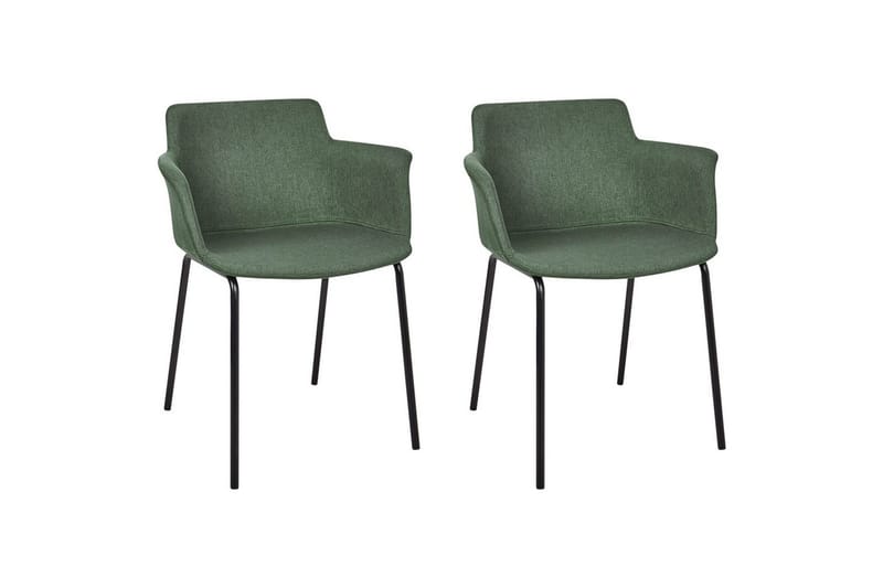 Set med 2 matstolar Belfield, Grön, Svart