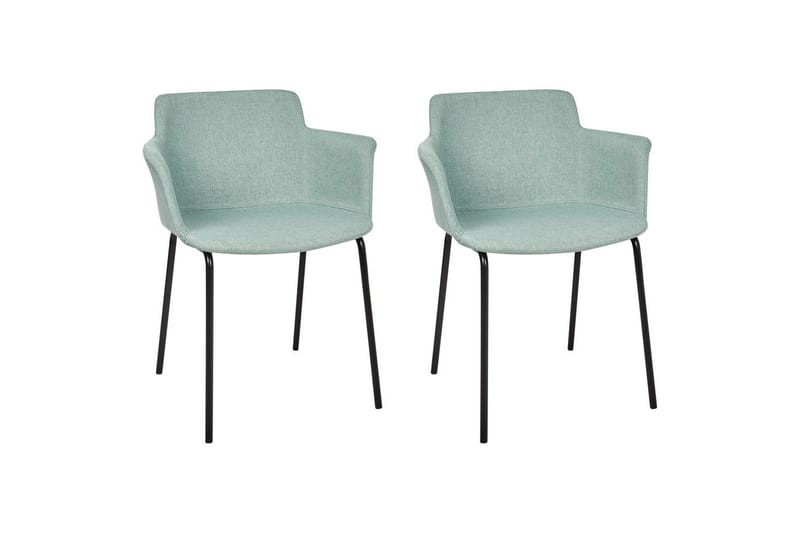 Set med 2 matstolar Belfield, Mintgrön, Svart