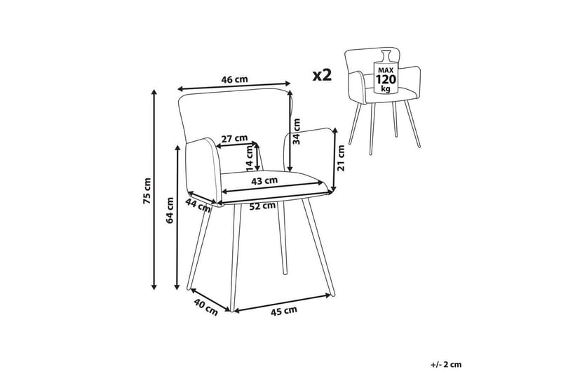 Set med 2 matstolar Bouclé Sanilac - Möbler - Vardagsrum - Stolar & sittmöbler - Karmstolar