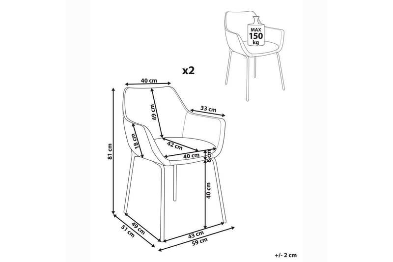 Set med 2 matstolar Bowdon - Möbler - Vardagsrum - Stolar & sittmöbler - Karmstolar