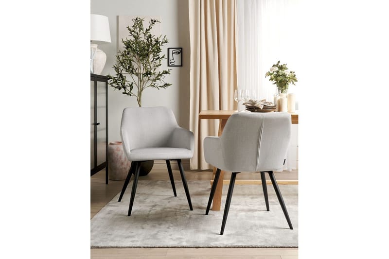 Set med 2 matstolar Casmalia - Beige, svart - Möbler - Vardagsrum - Stolar & sittmöbler - Karmstolar