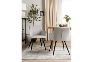 Set med 2 matstolar Casmalia - Beige, svart - Möbler - Vardagsrum - Stolar & sittmöbler - Karmstolar