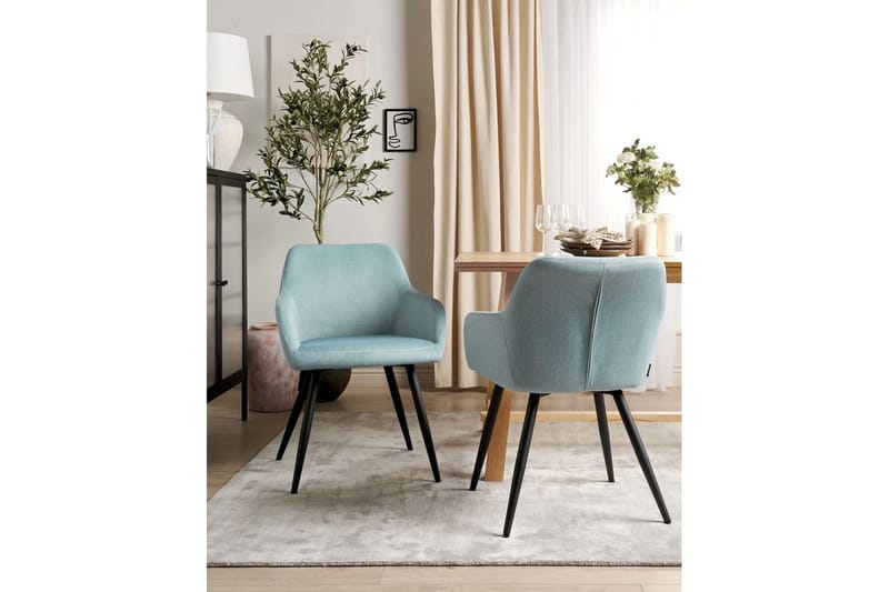 Set med 2 matstolar Casmalia - Blå, Svart - Möbler - Vardagsrum - Stolar & sittmöbler - Karmstolar