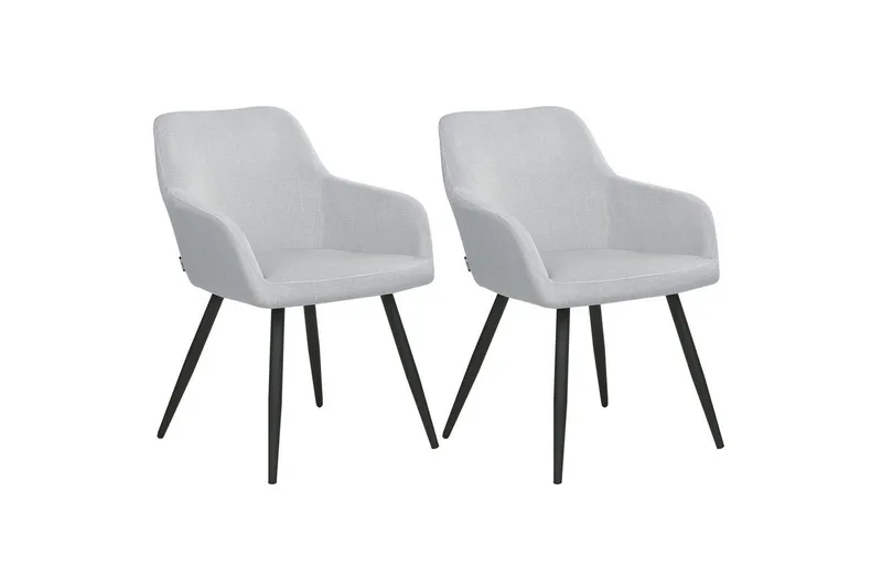 Set med 2 matstolar Casmalia, Grå, svart