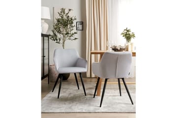 Set med 2 matstolar Casmalia - Grå, svart - Möbler - Vardagsrum - Stolar & sittmöbler - Karmstolar