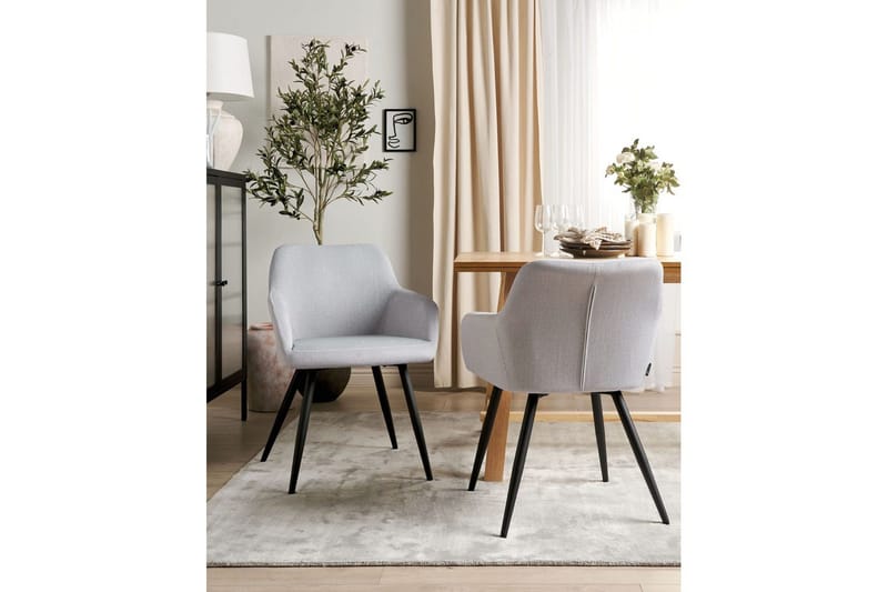 Set med 2 matstolar Casmalia - Grå, svart - Möbler - Vardagsrum - Stolar & sittmöbler - Karmstolar